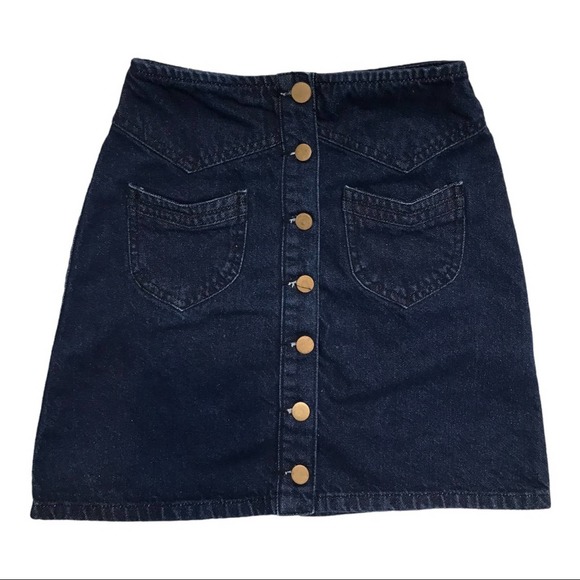 ASOS Denim Button Up high waist Skirt 100% cotton - Picture 3 of 7